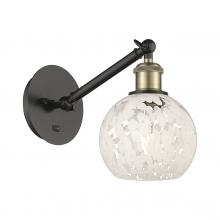 Innovations Lighting 317-1W-BAB-G1216-6WM - White Mouchette - 1 Light - 6 inch - Black Antique Brass - Adjustable Sconce