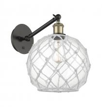 Innovations Lighting 317-1W-BAB-G122-10RW - Farmhouse Rope - 1 Light - 10 inch - Black Antique Brass - Adjustable - Sconce