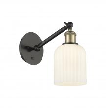 Innovations Lighting 317-1W-BAB-G559-5GWH - Bridal Veil - 1 Light - 5 inch - Black Antique Brass - Adjustable Sconce
