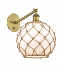 Innovations Lighting 317-1W-BB-G121-10RB - Farmhouse Rope - 1 Light - 10 inch - Brushed Brass - Adjustable - Sconce