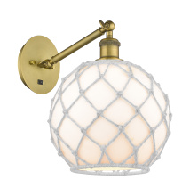 Innovations Lighting 317-1W-BB-G121-10RW - Farmhouse Rope - 1 Light - 10 inch - Brushed Brass - Adjustable - Sconce