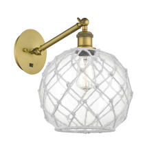 Innovations Lighting 317-1W-BB-G122-10RW - Farmhouse Rope - 1 Light - 10 inch - Brushed Brass - Adjustable - Sconce