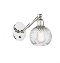 Innovations Lighting 317-1W-PN-G1214-6 - Small Twisted Swirl 1 Light Sconce part of the Ballston Collection