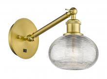 Innovations Lighting 317-1W-SG-G555-6CL - Ithaca - 1 Light - 6 inch - Satin Gold - Adjustable Sconce