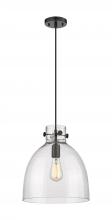 Innovations Lighting 410-1PM-BK-G412-12SDY - Newton Bell - 1 Light - 12 inch - Matte Black - Cord hung - Pendant