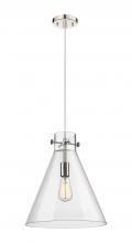 Innovations Lighting 410-1PM-PN-G411-14CL - Newton Cone - 1 Light - 14 inch - Polished Nickel - Cord hung - Pendant