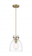 Innovations Lighting 410-1PS-BB-G412-8CL - Newton Bell - 1 Light - 8 inch - Brushed Brass - Cord hung - Pendant