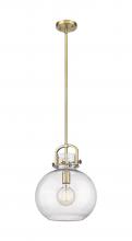 Innovations Lighting 410-1SM-BB-G410-12SDY - Newton Sphere - 1 Light - 12 inch - Brushed Brass - Stem Hung - Mini Pendant