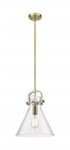 Innovations Lighting 410-1SM-BB-G411-12SDY - Newton Cone - 1 Light - 12 inch - Brushed Brass - Mini Pendant