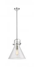 Innovations Lighting 410-1SM-PN-G411-12CL - Newton Cone - 1 Light - 12 inch - Polished Nickel - Mini Pendant