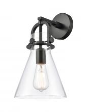 Innovations Lighting 410-1W-BK-G411-8CL - Newton Cone - 1 Light - 8 inch - Matte Black - Sconce