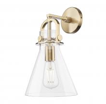 Innovations Lighting 410-1W-CB-G411-8CL - Newton Cone - 1 Light - 8 inch - Champagne Bronze - Sconce