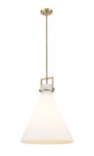 Innovations Lighting 411-1SL-BB-G411-18WH - Newton Cone - 1 Light - 18 inch - Brushed Brass - Stem hung - Pendant