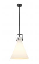 Innovations Lighting 411-1SL-BK-G411-14WH - Newton Cone - 1 Light - 14 inch - Matte Black - Stem hung - Pendant