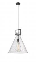 Innovations Lighting 411-1SL-BK-G411-16SDY - Newton Cone - 1 Light - 16 inch - Matte Black - Stem hung - Pendant
