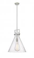 Innovations Lighting 411-1SL-SN-G411-16SDY - Newton Cone - 1 Light - 16 inch - Brushed Satin Nickel - Stem hung - Pendant
