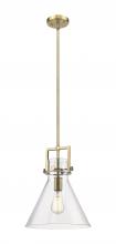Innovations Lighting 411-1SM-BB-G411-12SDY - Newton Cone - 1 Light - 12 inch - Brushed Brass - Stem Hung - Mini Pendant