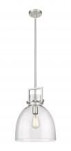 Innovations Lighting 411-1SM-SN-G412-12CL - Newton Bell - 1 Light - 12 inch - Satin Nickel - Mini Pendant