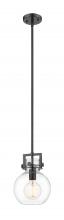 Innovations Lighting 411-1SS-BK-G410-8CL - Newton Sphere - 1 Light - 8 inch - Matte Black - Mini Pendant