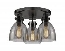 Innovations Lighting 411-3F-BK-G412-7SM - Newton Bell - 3 Light - 18 inch - Matte Black - Semi-Flush Mount