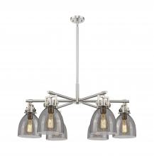 Innovations Lighting 411-6CR-SN-G412-7SM - Newton Bell - 6 Light - 26 inch - Satin Nickel - Chandelier