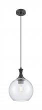 Innovations Lighting 415-1P-BK-G124-10 - Astor - 1 Light - 10 inch - Matte Black - Cord hung - Mini Pendant