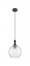 Innovations Lighting 415-1PR-BK-G124-10 - Astor - 1 Light - 10 inch - Matte Black - Cord hung - Mini Pendant