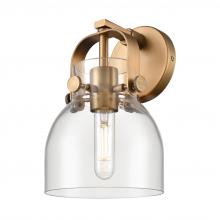 Innovations Lighting 423-1W-BB-G412-6CL - Pilaster II Bell - 1 Light - 7 inch - Brushed Brass - Sconce