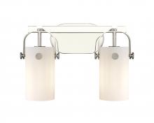 Innovations Lighting 423-2W-PN-G423-7WH - Pilaster II Cylinder - 2 Light - 15 inch - Polished Nickel - Bath Vanity Light