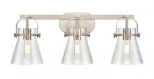 Innovations Lighting 423-3W-SN-G411-6SDY - Pilaster II Cone - 3 Light - 27 inch - Satin Nickel - Bath Vanity Light