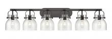 Innovations Lighting 423-6W-BK-G412-6SDY - Pilaster II Bell - 6 Light - 46 inch - Matte Black - Bath Vanity Light