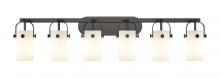 Innovations Lighting 423-6W-BK-G423-7WH - Pilaster II Cylinder - 6 Light - 44 inch - Matte Black - Bath Vanity Light