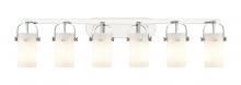Innovations Lighting 423-6W-PC-G423-7WH - Pilaster II Cylinder - 6 Light - 44 inch - Polished Chrome - Bath Vanity Light