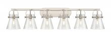 Innovations Lighting 423-6W-SN-G411-6SDY - Pilaster II Cone - 6 Light - 46 inch - Satin Nickel - Bath Vanity Light