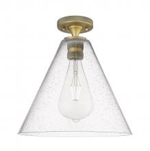Innovations Lighting 434-1F-BB-GBC-124 - Crown Point - 1 Light - 12 inch - Brushed Brass - Flush Mount