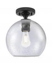 Innovations Lighting 434-1F-BK-G124-8 - Crown Point - 1 Light - 8 inch - Matte Black - Flush Mount