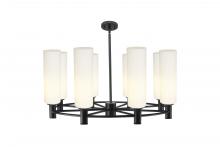 Innovations Lighting 434-8CR-BK-G434-12WH - Crown Point - 8 Light - 32 inch - Matte Black - Chandelier