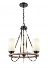 Innovations Lighting 442-3CR-BK-W - Paladin - 3 Light - 19 inch - Matte Black - Chain Hung - Mini Chandelier