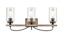 Innovations Lighting 442-3W-BK-SDY - Paladin - 3 Light - 24 inch - Matte Black - Bath Vanity Light