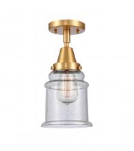 Innovations Lighting 447-1C-SG-G184 - Canton - 1 Light - 6 inch - Satin Gold - Semi-Flush Mount