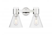 Innovations Lighting 464-2W-PN-G464C-7CL - Lawton Cone - 2 Light - 17 inch - Polished Nickel - Bath Vanity Light