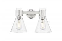 Innovations Lighting 464-2W-SN-G464C-7CL - Lawton Cone - 2 Light - 17 inch - Satin Nickel - Bath Vanity Light