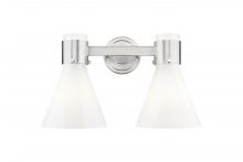 Innovations Lighting 464-2W-SN-G464C-7GW - Lawton Cone - 2 Light - 17 inch - Satin Nickel - Bath Vanity Light
