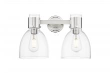 Innovations Lighting 464-2W-SN-G464D-7CL - Lawton Bell - 2 Light - 17 inch - Satin Nickel - Bath Vanity Light