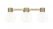 Innovations Lighting 464-3W-BB-G464B-7GW - Lawton Sphere - 3 Light - 27 inch - Brushed Brass - Bath Vanity Light