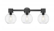 Innovations Lighting 464-3W-BK-G464B-7CL - Lawton Sphere - 3 Light - 27 inch - Matte Black - Bath Vanity Light