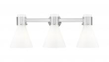 Innovations Lighting 464-3W-SN-G464C-7GW - Lawton Cone - 3 Light - 27 inch - Satin Nickel - Bath Vanity Light