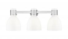 Innovations Lighting 464-3W-SN-G464D-7GW - Lawton Bell - 3 Light - 27 inch - Satin Nickel - Bath Vanity Light