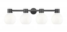Innovations Lighting 464-4W-BK-G464B-7GW - Lawton Sphere - 4 Light - 27 inch - Matte Black - Bath Vanity Light