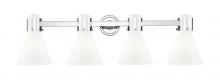 Innovations Lighting 464-4W-PN-G464C-7GW - Lawton Cone - 4 Light - 27 inch - Polished Nickel - Bath Vanity Light